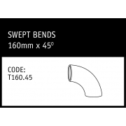 Marley Polyethylene Swept Bend 160mmx45° - T160.45
